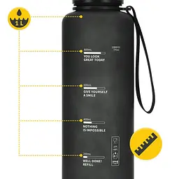 Пляшка для води спортивна 4FIZJO P-5905973403788, 1000 мл, чорний - мініатюра 3