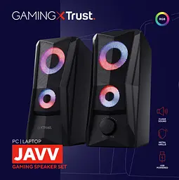 Акустична система Trust GXT 606 Javv 2.0, USB/AUX, RGB, чорний - мініатюра 8