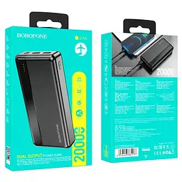 Зовнішній акумулятор Borofone BJ24A 20000mAh 2USB та Type-C чорний - мініатюра 3