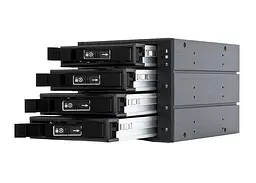 Зовнішня кишеня Chieftec CBP-3141SAS 3x5.25" - 4x3.5" HDDs Hot-Swap Aluminium (CBP-3141SAS) - мініатюра 2