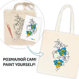 Набір екосумка-розмальовка „Квіти у волоссі“ бавовна 220 г/м2 38х42см ROSA Talent [CD] - мініатюра 4