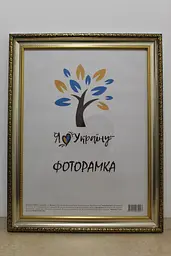 Фоторамка 40х50, срібна із золотим обрамленням, 377-036S, СКЛО + ДВП                                                                                                                                                                                                                                                                                                                       