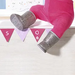 Взуття для ляльки Baby Born Сріблясті чобітки (824573-1) - мініатюра 4