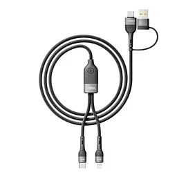 Кабель для заряджання та обміну даними USB Yoki YK-UN91 UNIVERSE USB-A/Type-C to Type-C/Lightning 100W 5A/20V 1.2 m Чорний - мініатюра 4