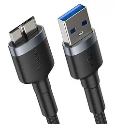 Кабель Baseus Cafule USB 3.0 to Micro-B 2A 1m Black (CADKLF-D0G) - мініатюра 2
