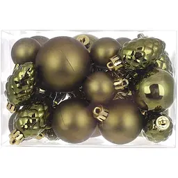 Набір ялинкових куль BDI-47-175 25 шт. Хакі shop (6902147175273)