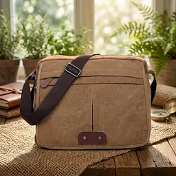 Сумка чоловіча 14445 текстильна Vintage коричнева