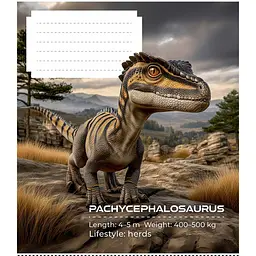 Зошит шкільний Школярик на скобі у клітинку 24 аркуши Dinosaurs-1 (024-3753K) 