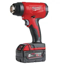 Термоповітродувка акумуляторна MILWAUKEE, M18 BHG-502C (зарядний пристрій M12-18 FC, 2 акумулятори М18 В5 5Аг, аксесуари, кейс) - мініатюра 5