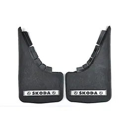 Бризковики малі Elegant для Skoda Серебренн. напис,м'яка структурна гума Mud-Flaps2 шт