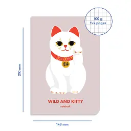 Блокнот у клiтинку Wild and Kitty бежевий - мініатюра 2