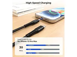 Кабель Lightning Choetech XCL-1030-BK PD 27W Type-C / Lightning 1m Black - мініатюра 9