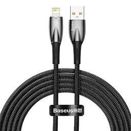 USB кабель Baseus Glimmer Series Fast Charging Data Cable USB to iP 2.4A 2m Чорний CADH000301