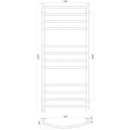 Рушникосушарка UNIO LDE ER 1200-500-12 BLK Драбинка Дуга Еліт чорна (21555) - мініатюра 5