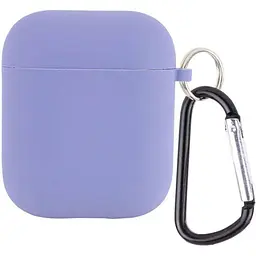 Чохол Silicone Case + Carabine для Apple AirPods Lavender Gray [44680] - мініатюра 1