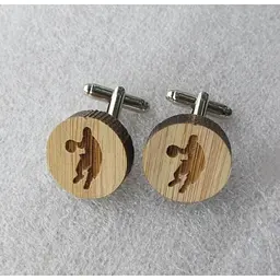 Дерев'яні запонки Баскетболіст Handmade acs0005964