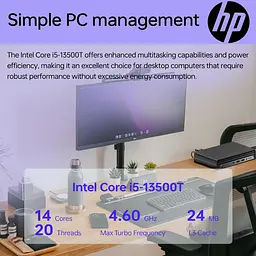Комп'ютер персональний неттоп HP Pro 400-G9 Mini Intel i3-13100T 8GB F512GB UMA WiFi кл+м 3р Win11P - мініатюра 4