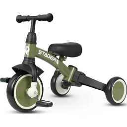 Дитячий велосипед Qplay Stager 3 в 1 з ручкою, біговел, Dark Green (T80STAGERDarkGreen) - мініатюра 2