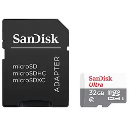Карта пам'яті Sandisk 32GB microSDHC C10 UHS-I R100MB/s Ultra + SD (SDSQUNR-032G-GN3MA)