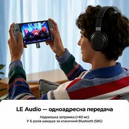 Bluetooth 6.0 аудіопередавач UGREEN BT701 аудіоадаптер з підключенням до джерела звуку через USB-C з трансляцією LE Audio Auracast на сумісні пристрої з кодеками aptX HD aptX Adaptive LC3 із затримкою менш як 40 мс у LE Audio Unicast зі спільним прослуховуванням у класичному режимі без aptX HD для PS5 Switch ПК Mac з кнопкою перемикання кодеків Plug & Play з автоматичним повторним підключенням навушників з дальністю передавання до 10 м без перешкод чорний (65708) - мініатюра 5