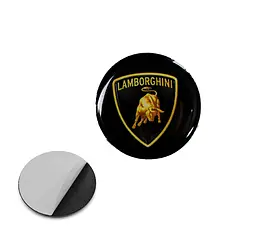 Наклейка з логотипом Lamborghini для автоключів d=15 мм Пластикова об'ємна (Завод)