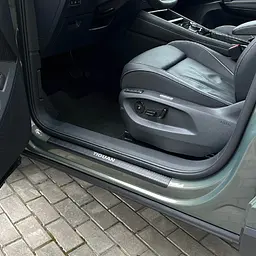Накладки на пороги для Volkswagen Tiguan II / III 2015-2023/2023- Нержавійка з карбоновою вставкою і вигином 4 шт (Premium PK-VW42) - мініатюра 2
