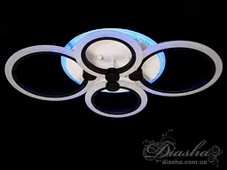 Люстра стельова LED Diasha A8022/4BK, 60W, 3200K-6500K, акрил, чорний метал, сучасний стиль для дому - мініатюра 4