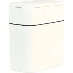 Відро для сміття МВМ My Home з кришкою 300х165х320 мм біло-сіре (BIN-23 10L WHITE/GRAY) - мініатюра 2