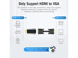 Адаптер Vention HDMI to VGA/3.5mm Black (AIDB0) - мініатюра 8