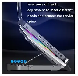 Охолоджувальна підставка для ноутбука до 21 дюймів Ice Coorel N-9 RGB - мініатюра 4