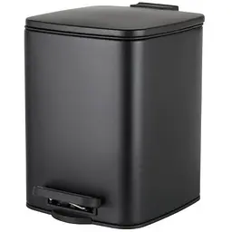 Відро для сміття Zerix Kubix-TC0106 Black з плавним закриттям квадратне 6 л чорний (ZX5890) 