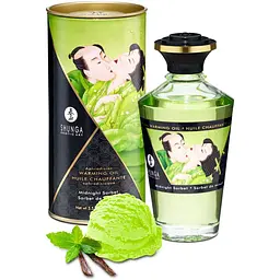 Зігрівальна масажна олія Shunga Aphrodisiac Midnight Sorbet, 100 мл - мініатюра 2