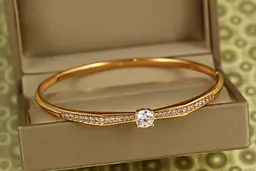 Браслет бенгл Xuping Jewelry Сяючий акцент 60 мм на руку від 17 до 19 см золотистий
