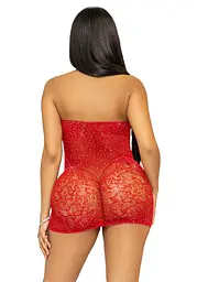 Сукня-сітка зі стразами Leg Avenue Rhinestone halter mini dress Red, відкрита спина, one size - мініатюра 2