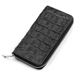 Гаманець-клатч з натуральної шкіри крокодила чорний CROCODILE LEATHER 18012