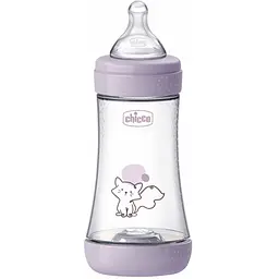 Пляшка для годування Chicco Perfect 5 пластикова із силіконовою соскою 2+ місяці рожевий 240 мл (20223.12.40)