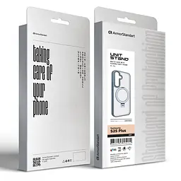 Чехол для Samsung Galaxy S25 Plus 5G, Unit Stand, серый, MagSafe, противоударный защитный чехол-панель с подставкой, поддержкой магнитных держателей и беспроводной зарядки, защита всего корпуса, силикон + поликарбонат, ArmorStandart (ARM82862) - мініатюра 2
