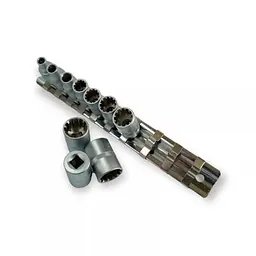 Набір головок торцевих універсальних Haisser Spline 1/2" 10-22 мм 10 шт. (70192) (117791) - мініатюра 2