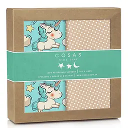 Пелюшки багаторазові Cosas дитячі Beige Unicorn 2 шт., 80х100 см, бежеві