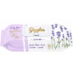 Вологі серветки Giggles Lavander з клапоном 72 шт.