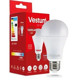 Лампочка Vestum A70 18W 6500K 220V E27 (1-VS-1113) - мініатюра 2