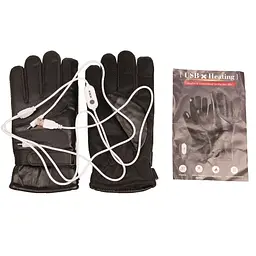 Зимові рукавички шкіряні з USB-підігрівом Чорні (91480001) - мініатюра 10