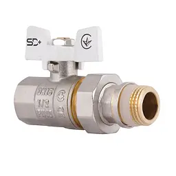 Кран кульовий з американкою SD з антипротіканням прямий 1/2"зв PN40 SD900NW15PN40 - мініатюра 2