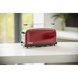 Тостер Russell Hobbs Classic, 1100Вт, метал, довгі слоти, червоний - мініатюра 8