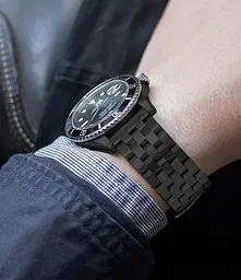 Ремінець BeWatch 22мм сталевий Quadro для Samsung Galaxy Watch 46/Galaxy Watch 3 45/Gear 3 Чорний (1024401) - мініатюра 5