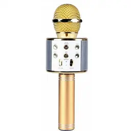 Бездротовий караоке Bluetooth мікрофон з динаміком у коробці WSTER WS-858 золотистий