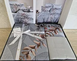 Турецька постільна білизна First Choice Cotton Satin Albert Grey євро - мініатюра 3