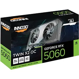 GeForce RTX5060 Inno3D TWIN X2 OC, 8GB GDDR7, 128bit, PCI Express 5.0 - мініатюра 3