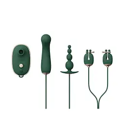 Анальна пробка Qingnan No.8 Mini Vibrating Anal Bead 12 см (зелений) - мініатюра 4