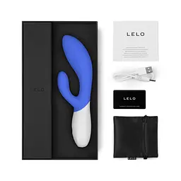 Вібратор-кролик Lelo Ina Wave 2 20 см синій - мініатюра 3
